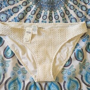 Aerie Cream Crochet Lined Bikini Bottom